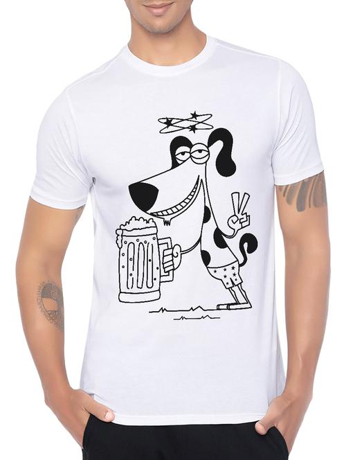 white cotton front print tshirt - 14473854 - Very Small Image - 1