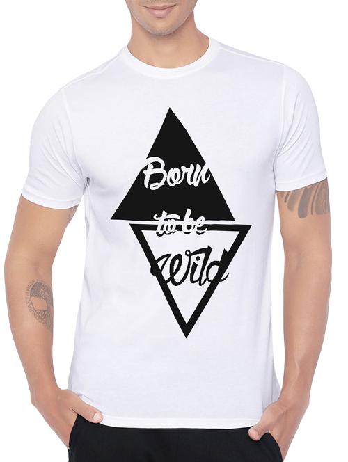 white cotton front print tshirt - 14473858 - Very Small Image - 1