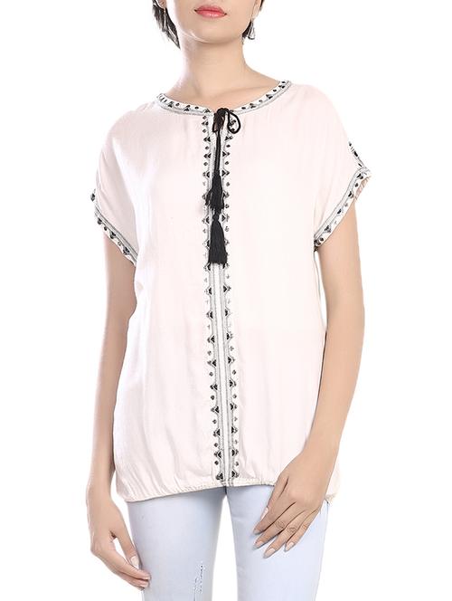 white crepe top - 14473874 - Standard Image - 1