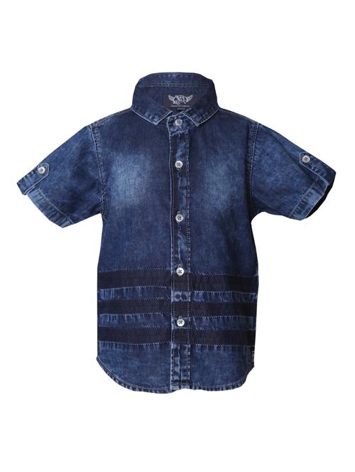 dark blue denim shirt - 14474164 - Standard Image - 1