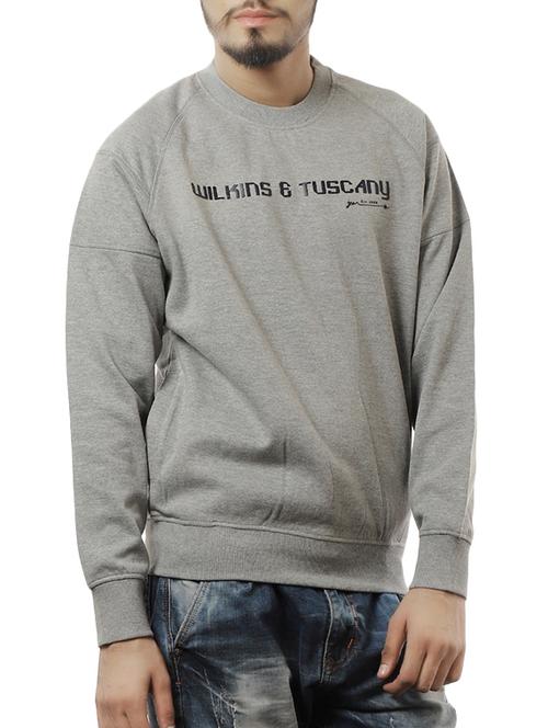grey fleece chest print sweatshirt - 14474212 - Very Small Image - 1