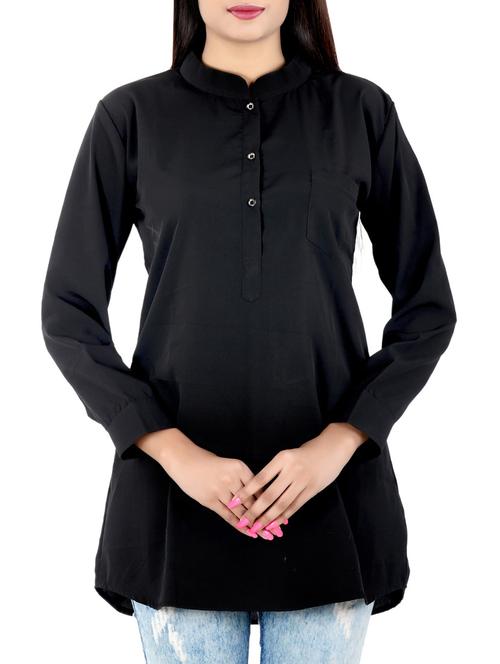 solid black crepe tunic - 14474351 - Very Small Image - 1