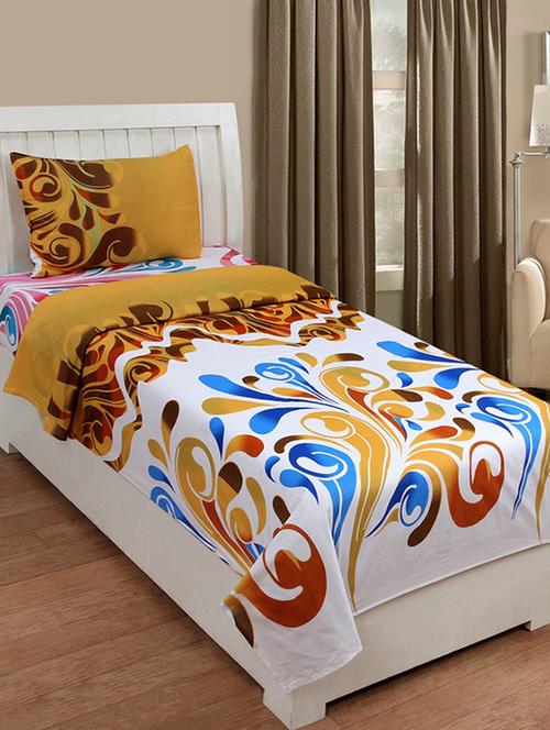 Beautiful Cotton Single Size Bed Sheet With 2 Pillow Covers - 14474375 - Very Small Image - 1
