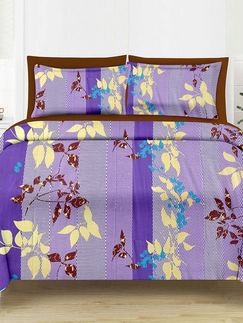Floral Print Cotton Double Bedsheet with 2 Pillow Covers - 14474392 - Standard Image - 1