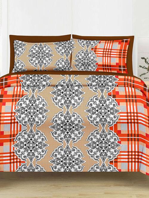 Check Print Cotton Double Bedsheet with 2 Pillow Covers - 14474405 - Standard Image - 1