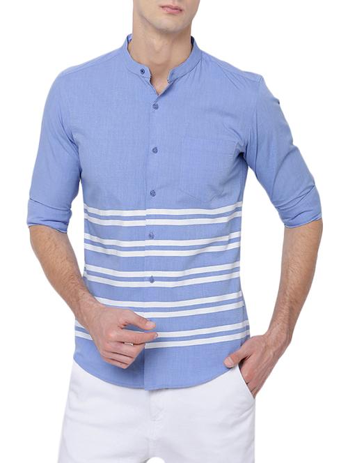 light blue cotton casual shirt - 14474416 - Very Small Image - 1