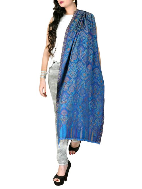 blue wool shawl - 14474432 - Very Small Image - 1