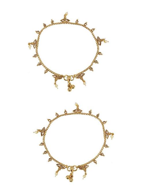 gold metal anklets and payal - 14474451 - Very Small Image - 1