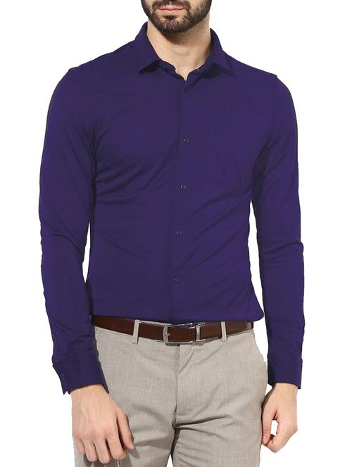 purple cotton blend formal shirt - 14474632 - Very Small Image - 1