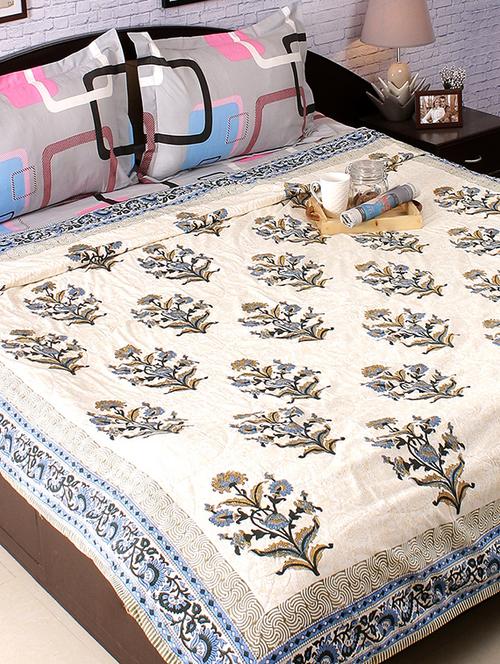Block Print Pure Cotton Double Duvet Covers - 14474663 - Standard Image - 1