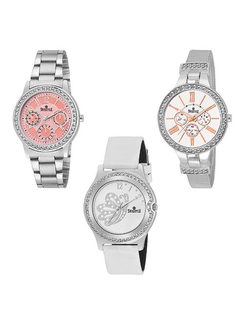 Swisstyle Anolog Dial Women's Watch set of 3 - 14474948 - Very Small Image - 1