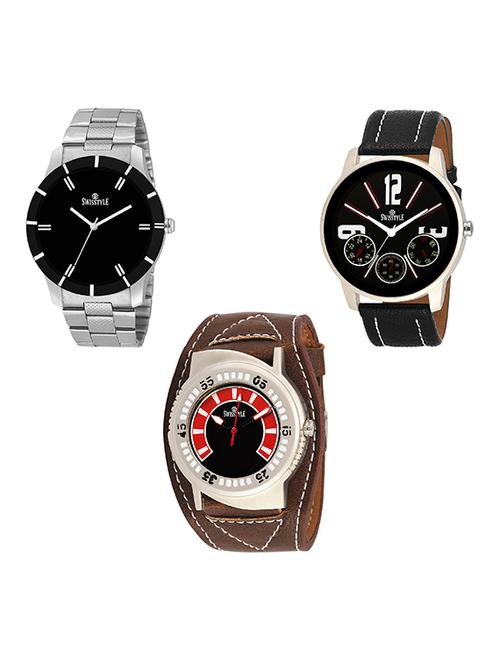 Swisstyle Anolog Dial Women's Watch set of 3 - 14474950 - Very Small Image - 1