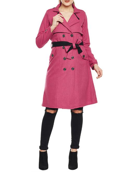 Pink woolen trench coat - 14475054 - Standard Image - 1