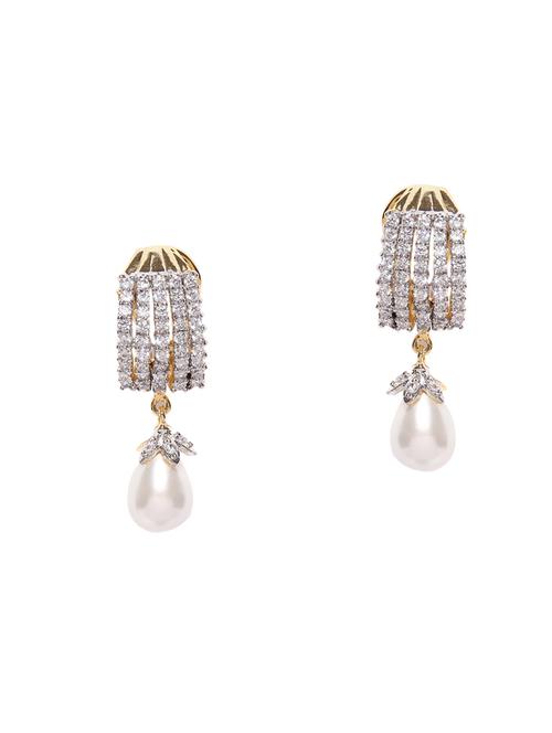 gold metal drop earrings - 14475078 - Standard Image - 1