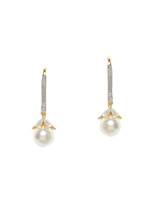 white metal drop earrings - 14475101 - Standard Image - 1