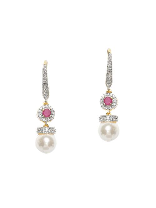 white metal drop earrings - 14475108 - Very Small Image - 1