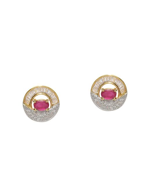 pink metal studs earring - 14475109 - Very Small Image - 1