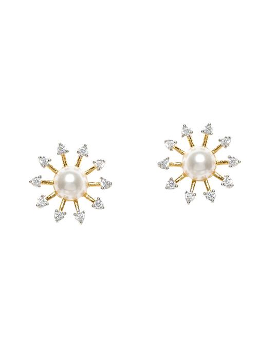white metal studs earring - 14475118 - Very Small Image - 1