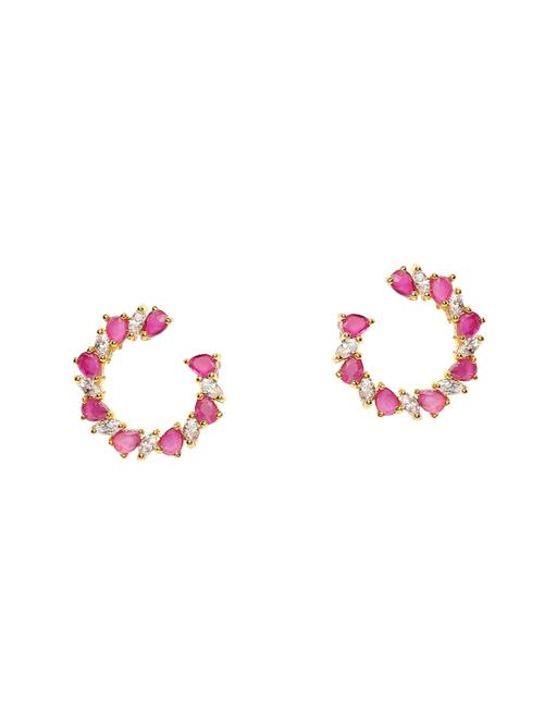 pink metal studs earring - 14475123 - Standard Image - 1