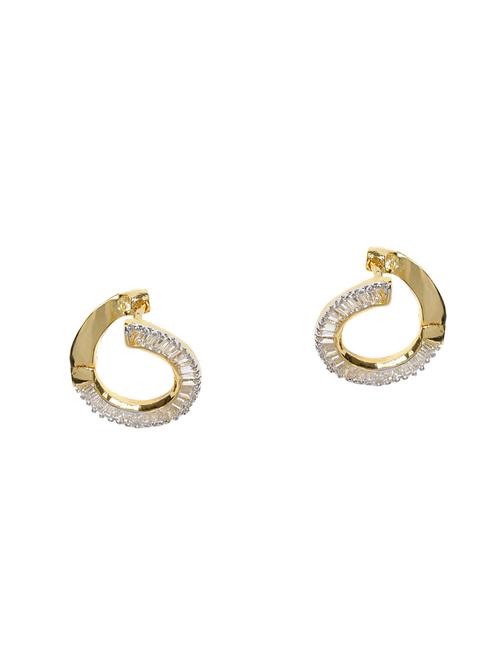 gold metal studs earring - 14475124 - Standard Image - 1