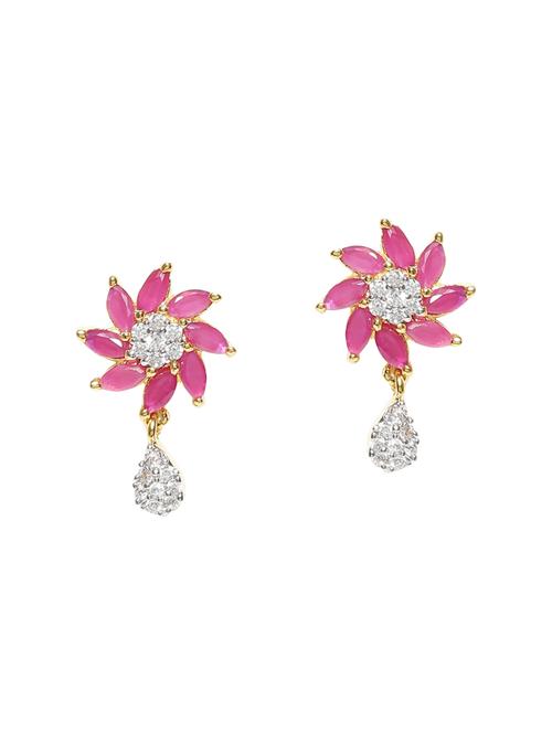 pink metal drop earring - 14475128 - Very Small Image - 1