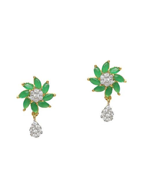 green metal drop earrings - 14475130 - Standard Image - 1