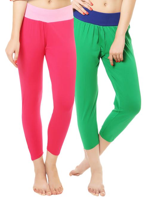 multi cotton lycra leggings - 14475183 - Very Small Image - 1