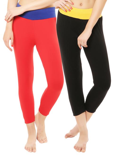 multi cotton lycra leggings - 14475190 - Very Small Image - 1