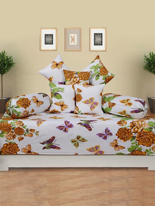 Beautiful Cotton Printed Set Of 8 Diwan Set - 14475546 - Very Small Image - 1