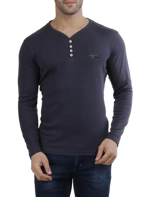 navy blue cotton solid t-shirt - 14475706 - Very Small Image - 1