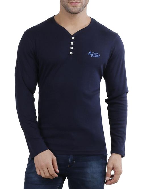 navy blue cotton t-shirt - 14475710 - Very Small Image - 1
