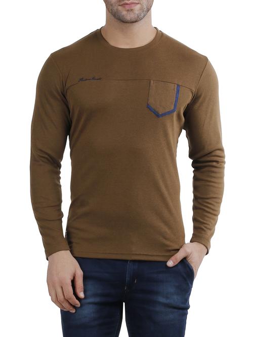 brown cotton pocket t-shirt - 14475716 - Very Small Image - 1