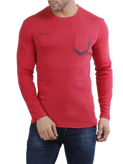red cotton pocket t-shirt - 14475718 - Very Small Image - 1