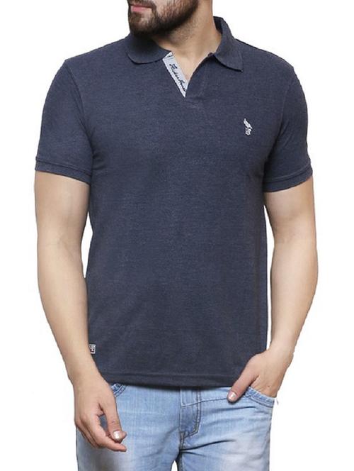 blue cotton collared t-shirt - 14475757 - Very Small Image - 1