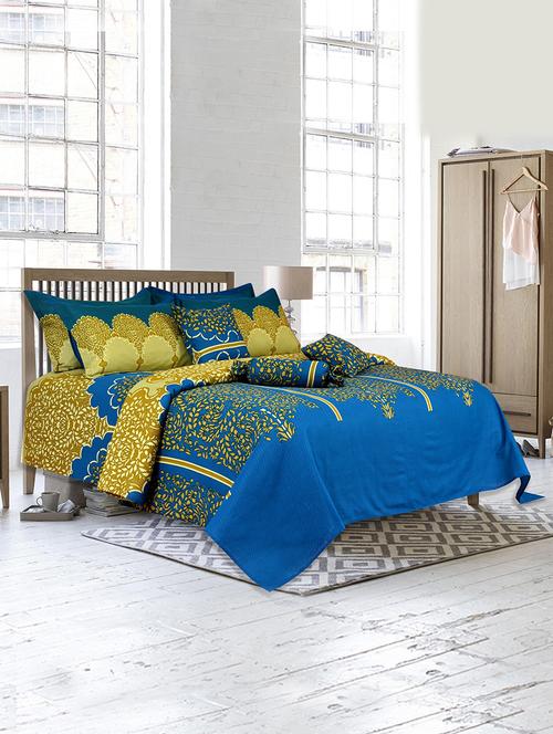 Ethnic Print 100% Cotton Double Bedsheet with Two Pillow Covers - 14476057 - Very Small Image - 1
