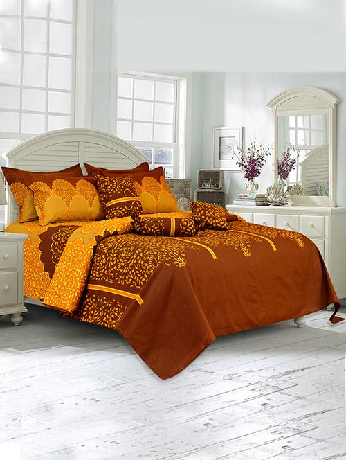 Ethnic Print 100% Cotton Double Bedsheet with Two Pillow Covers - 14476058 - Very Small Image - 1