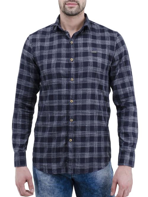 blue cotton casual shirt - 14476405 - Very Small Image - 1