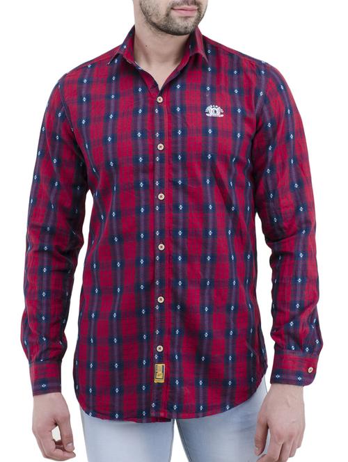red cotton casual shirt - 14476408 - Very Small Image - 1