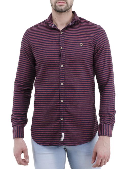 maroon cotton casual shirt - 14476417 - Very Small Image - 1