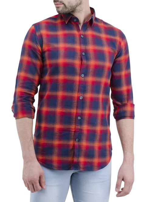 blue cotton casual shirt - 14476454 - Very Small Image - 1