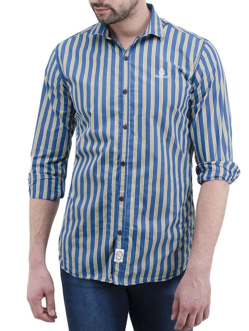 blue cotton casual shirt - 14476464 - Very Small Image - 1