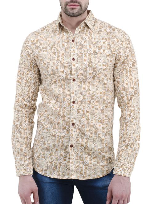 brown cotton casual shirt - 14476471 - Very Small Image - 1