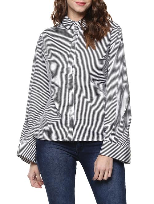 miway striped back bow shirt - 14476517 - Very Small Image - 1