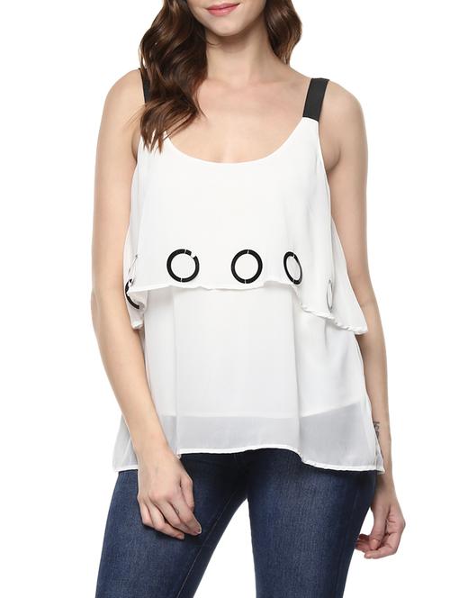 miway white polyester embellished top - 14476528 - Standard Image - 1