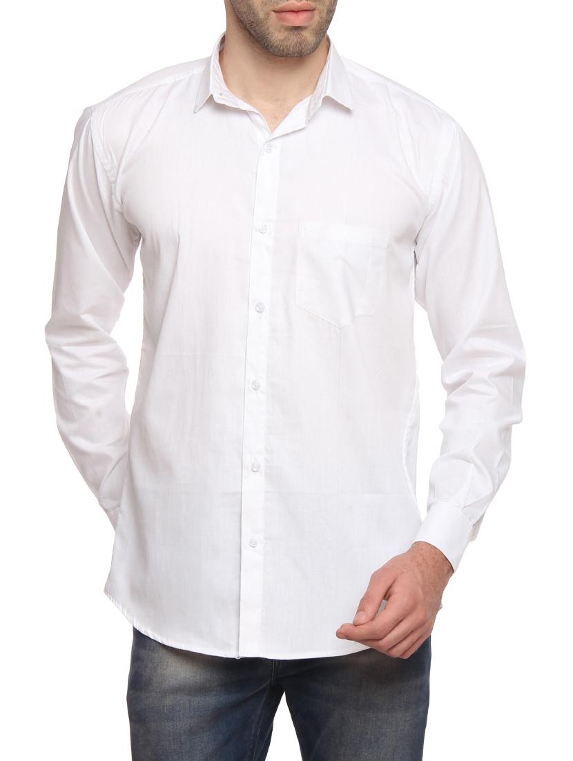 white cotton blend casual shirt - 14476652 - Zoom Image - 1