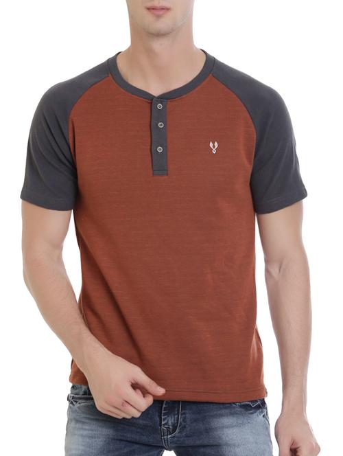 brown cotton raglan t-shirt - 14476713 - Very Small Image - 1