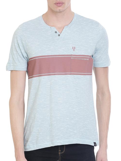 Light blue cotton pocket t-shirt - 14476736 - Standard Image - 1