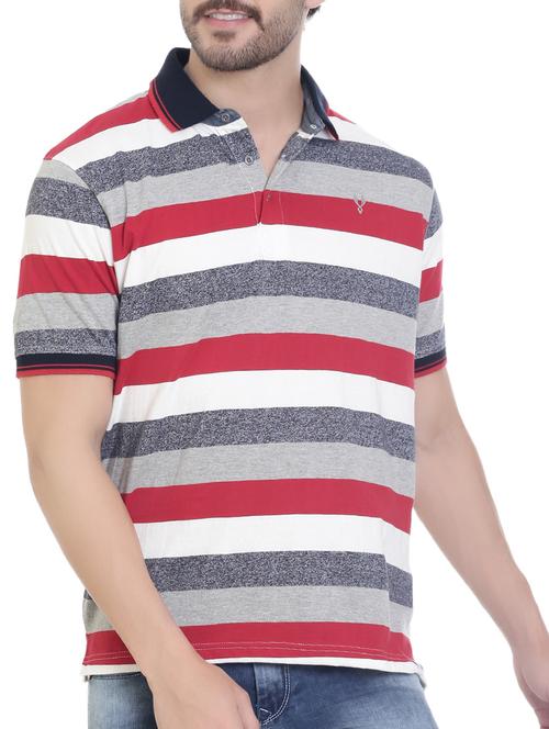 grey cotton collared t-shirt - 14476743 - Very Small Image - 1