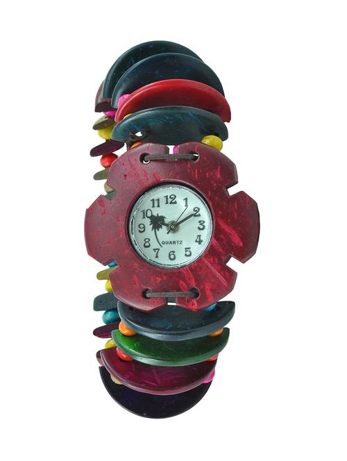 Angel Glitter wooden beaded analog watch - 14476820 - Very Small Image - 1