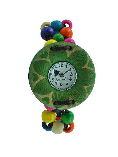 Angel Glitter wooden beaded analog watch - 14476821 - Very Small Image - 1
